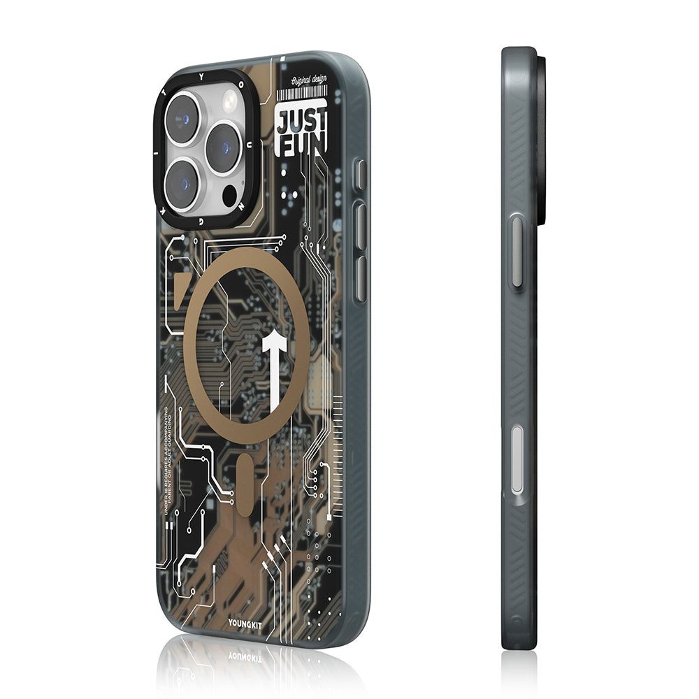 Youngkit Technology Serisi iPhone 16 Pro Max M-safe Şarj Özellikli Kılıf Youngkit Technology Serisi iPhone 16 Pro Max M-safe Şarj Özellikli Kılıf